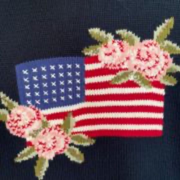 Vintage knit rose flag turtleneck sweater - Picture 3 of 4